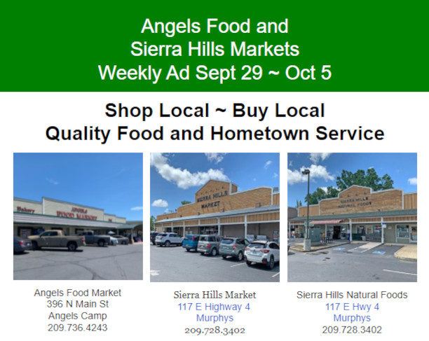 Angels Food and Sierra Hills Markets Weekly Ad Sept 29 ~ Oct 5