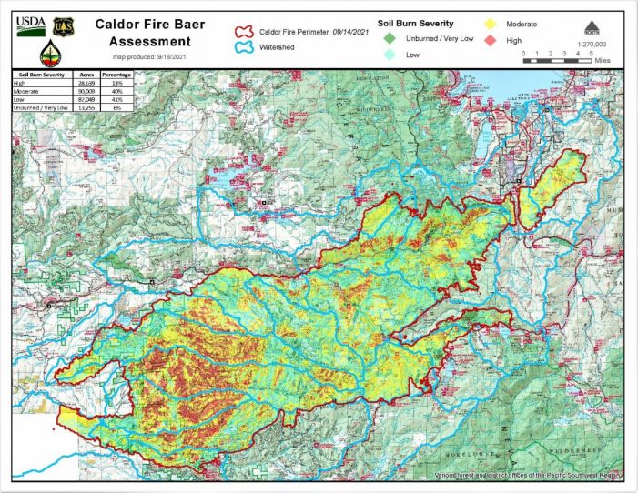 Caldor Post-Fire BAER Soil Burn Severity Map Released