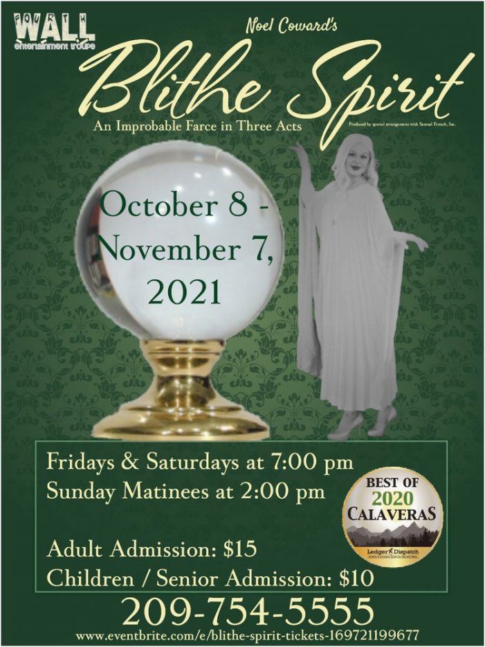 (Closing Weekend) Blithe Spirit at Improbable Farce in Three Acts is October 8 – November 7!
