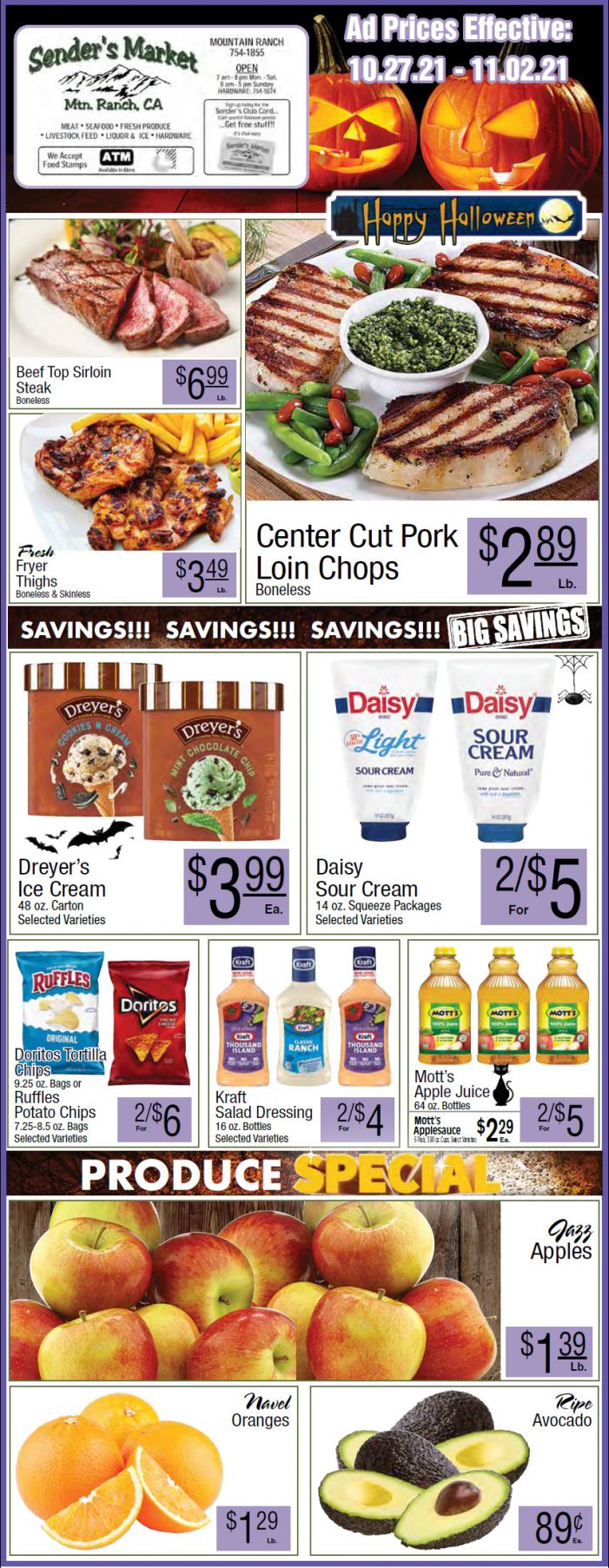 Sender’s Market’s Weekly Ad & Grocery Specials Through November 2nd! Shop Local & Save!