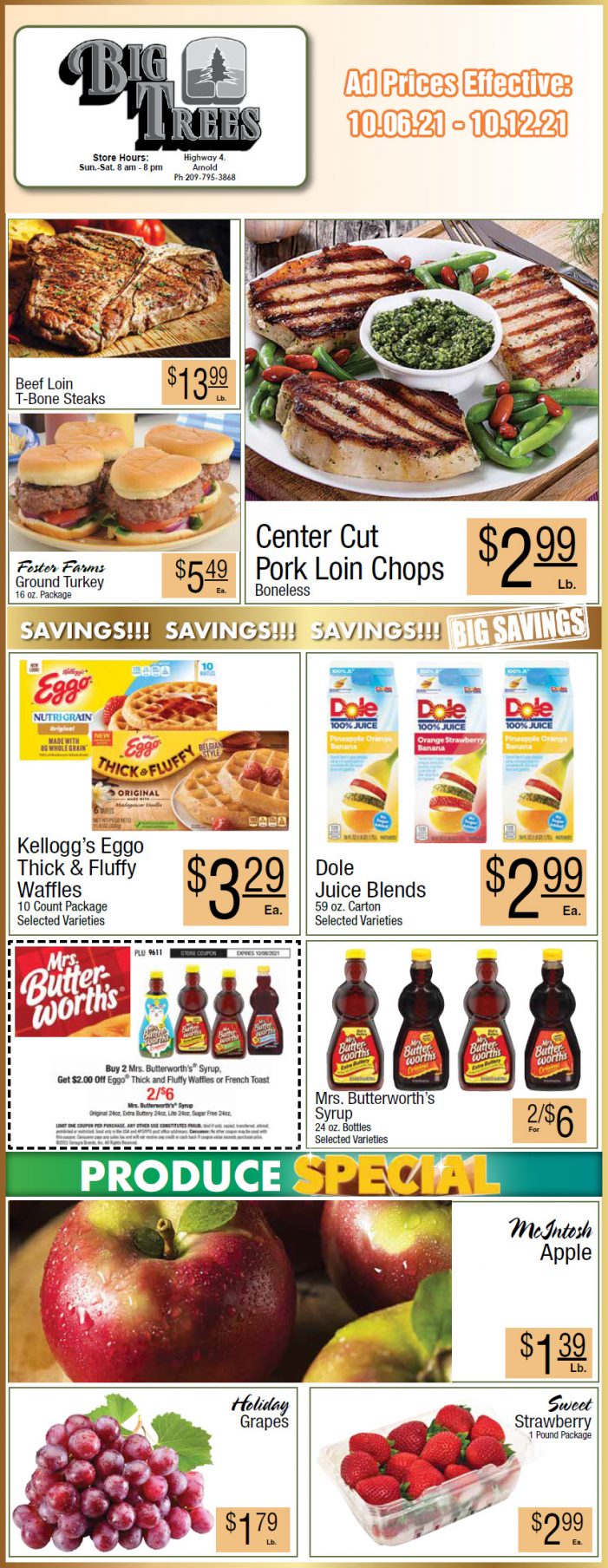 Big Trees Market Weekly Ad & Grocery Specials Through October 12th! Shop Local & Save!!