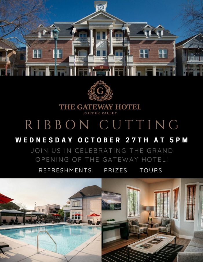Ribbon Cutting for the Gateway Hotel in Copper Valley Today at 5pm!