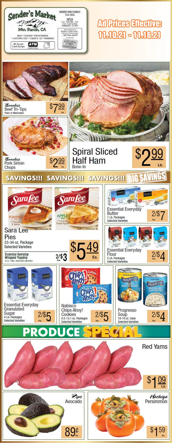 Sender’s Market’s Weekly Ad & Grocery Specials Through November 16th! Shop Local & Save!