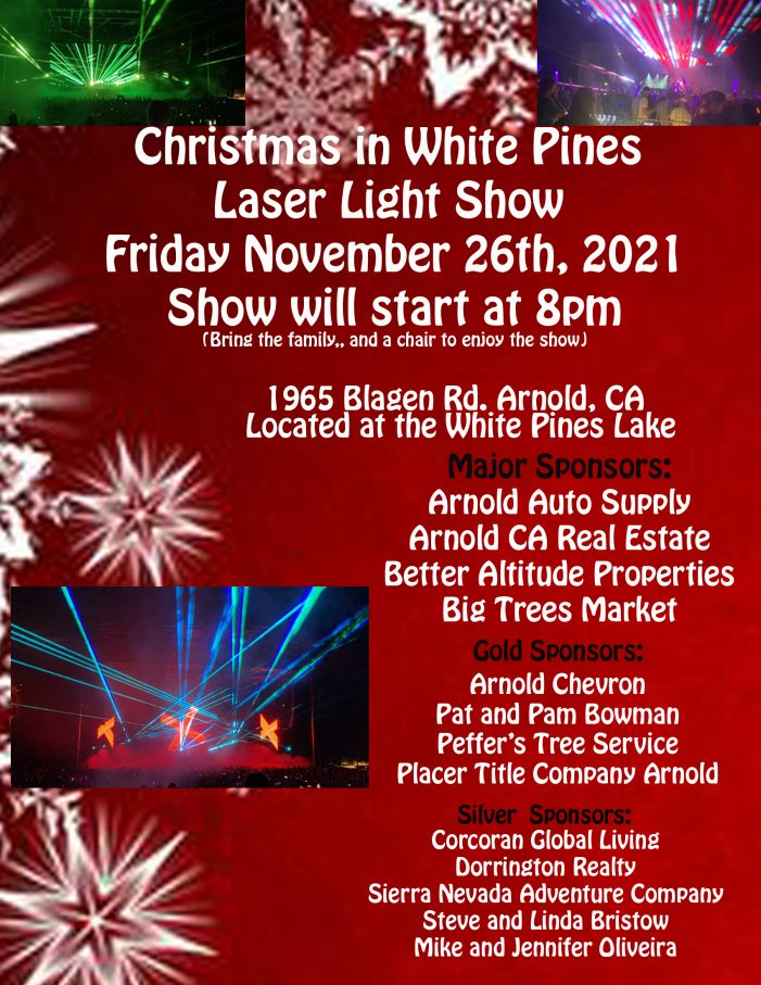 The Christmas in White Pines Laser Light Show is Tonight!!