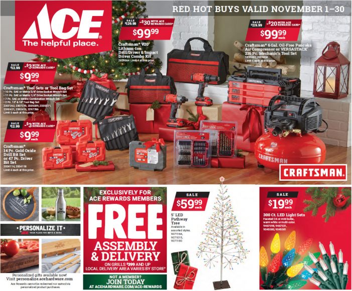 Senders Market Ace Hardware November Red Hot Buys!  Shop Local & Save!