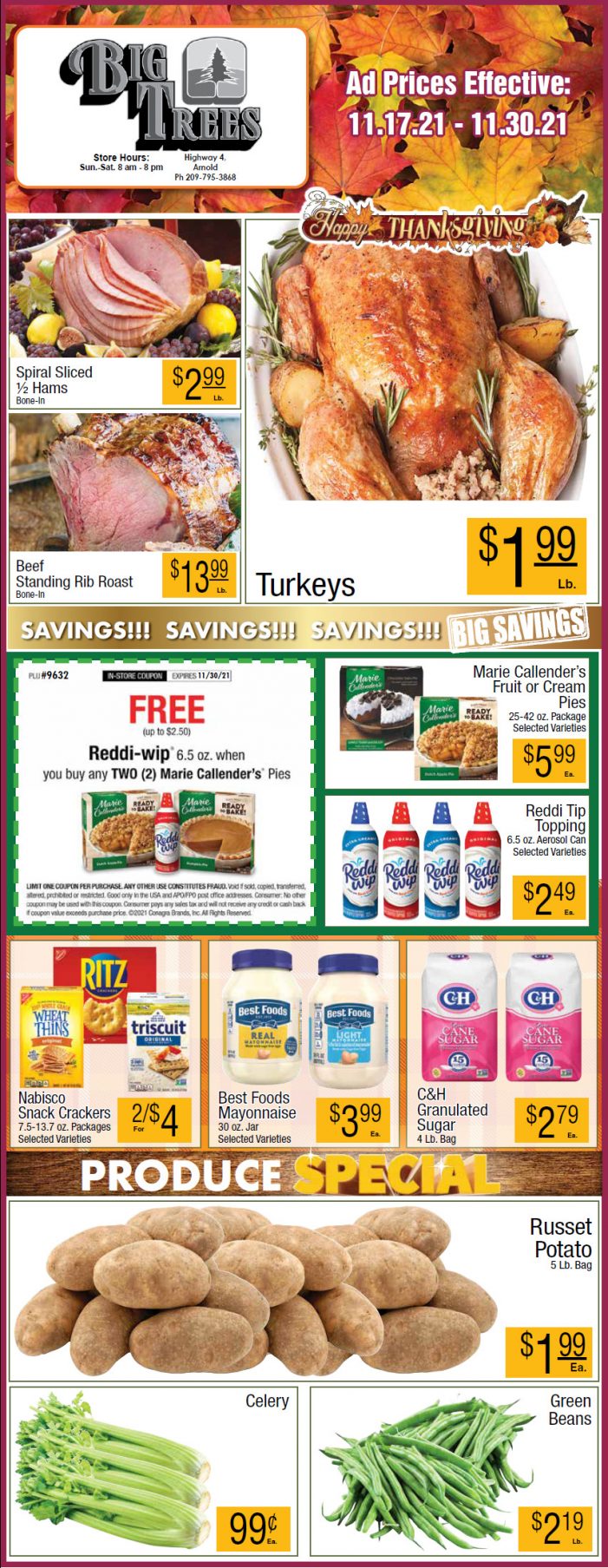 Big Trees Market Weekly Ad & Grocery Specials Through November 30th! Shop Local & Save for Thanksgiving!