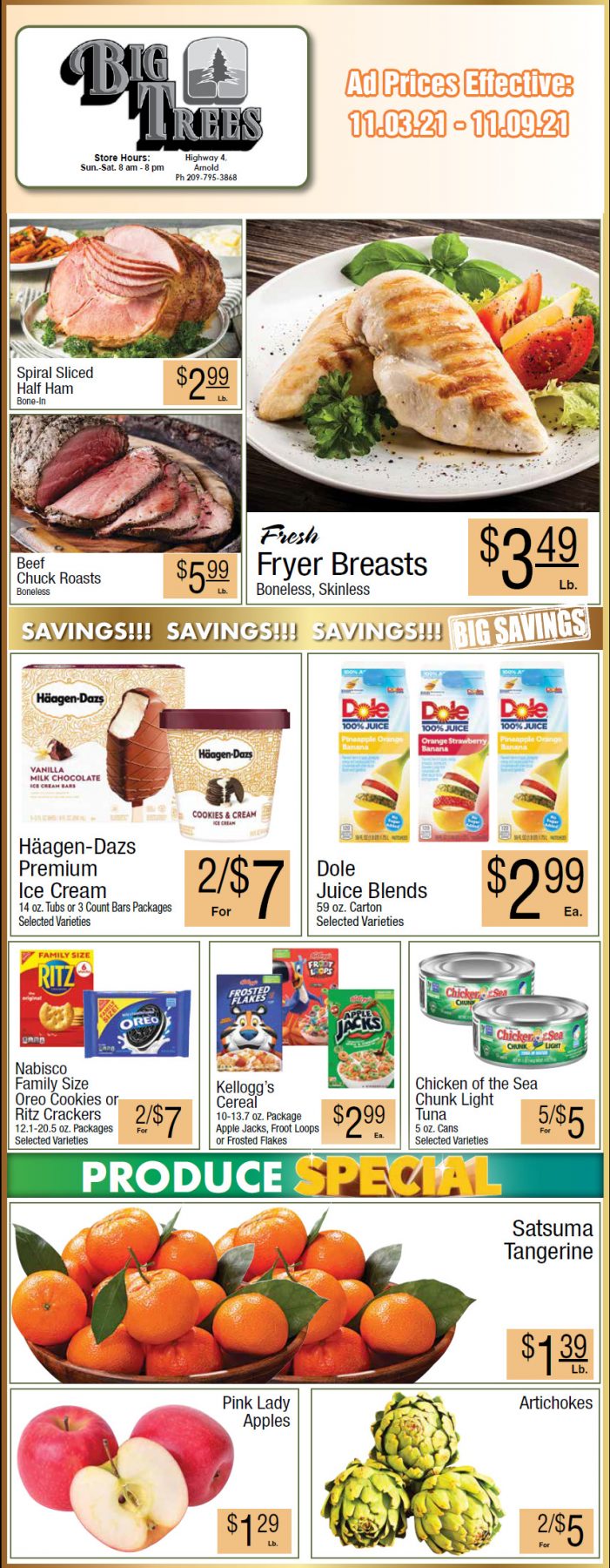 Big Trees Market Weekly Ad & Grocery Specials Through November 9th! Shop Local & Save!!