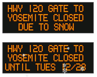 Traffic Update….Snow Closes Yosemite Park Hwy 120 Gate Till December 28th