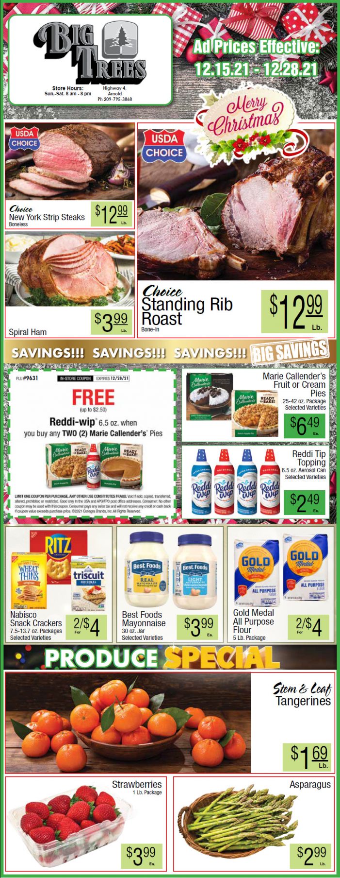 Big Trees Market Weekly Ad & Grocery Specials Through December 28th!  Shop Local & Save!