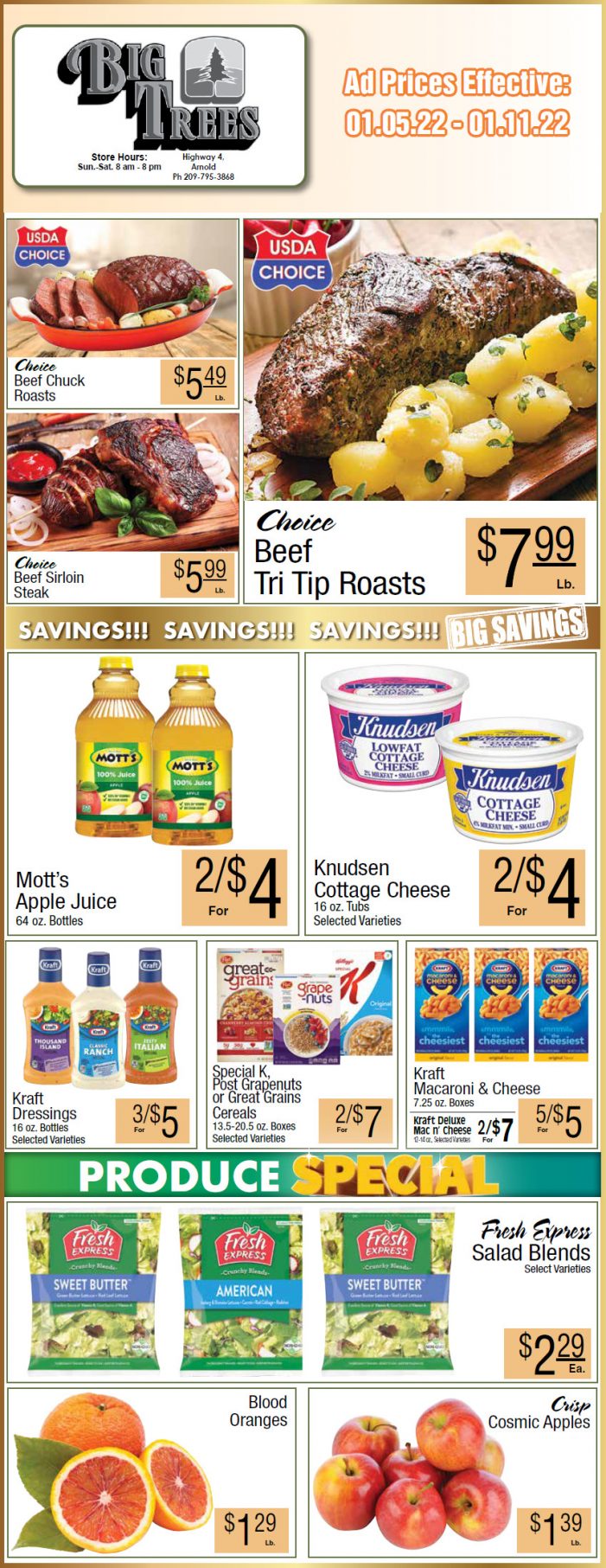 Big Trees Market Weekly Ad & Grocery Specials Through January 11th! Shop Local & Save!