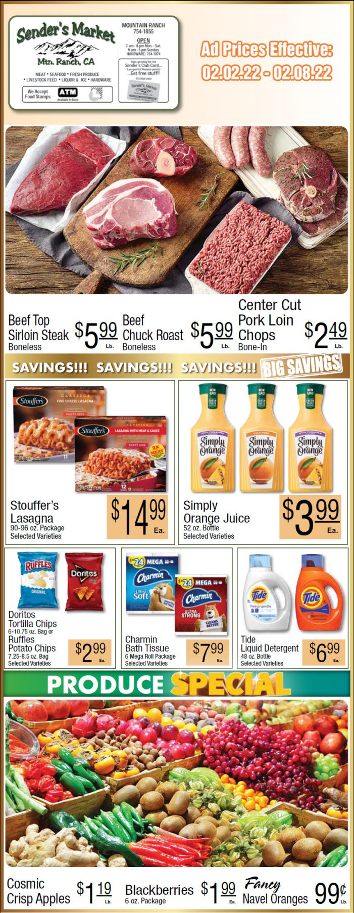Sender’s Market’s Weekly Ad & Grocery Specials February 2nd ~ 8th! Shop Local & Save!