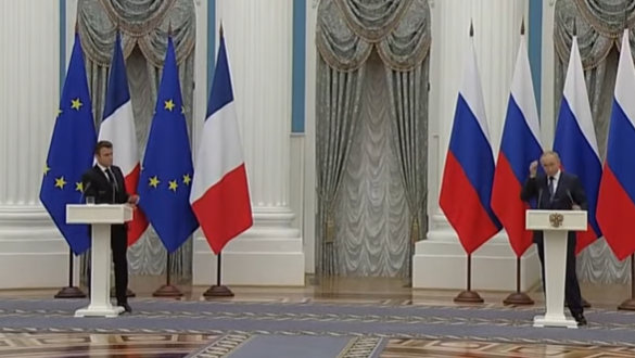 Vladimir Putin and Emmanuel Macron Hold Joint Press Conference