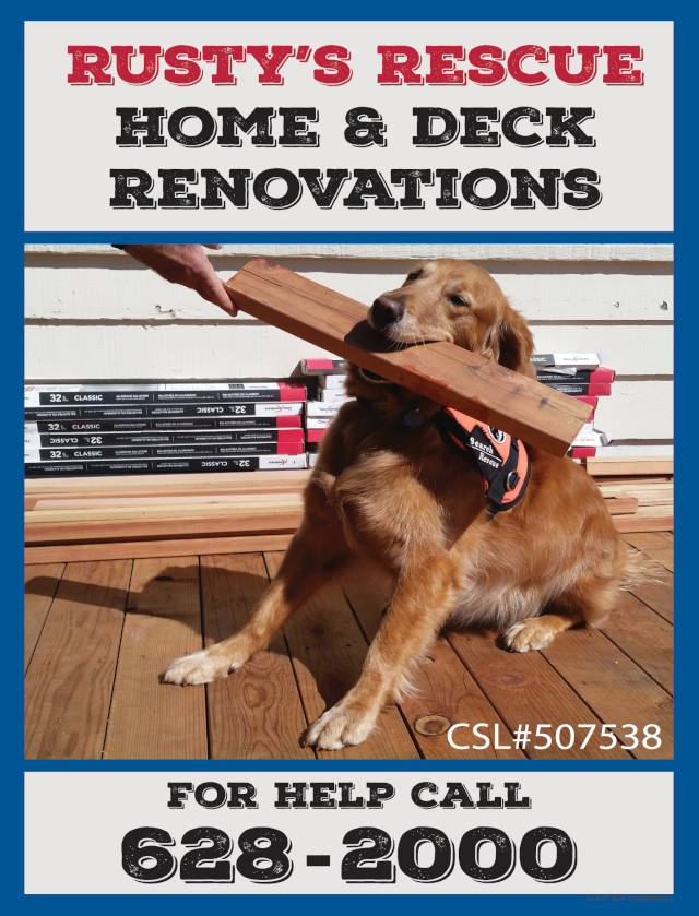 Rusty’s Rescue Home & Deck Renovations!  For Help Call 209.628.2000