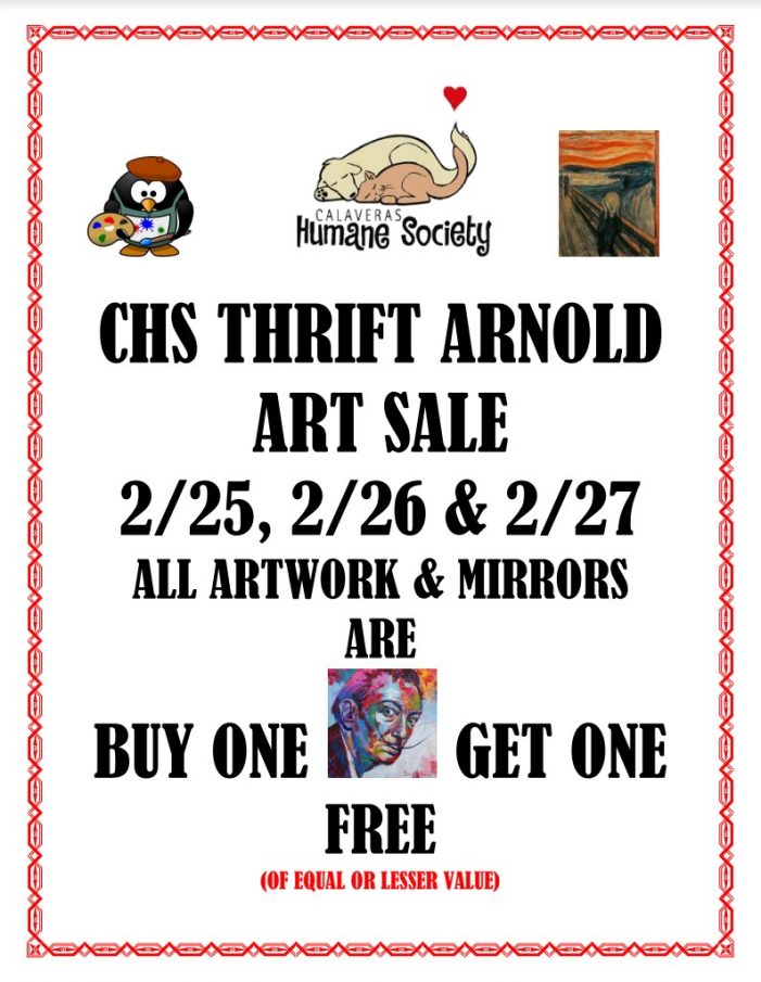 CHS Thrift Arnold Art Sale February 25th – 27th