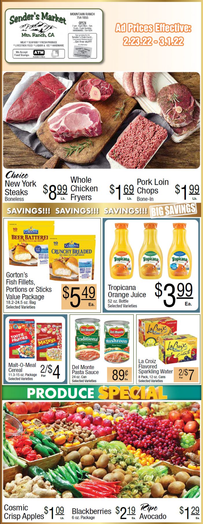Sender’s Market’s Weekly Ad & Grocery Specials February 23rd ~ March 1st! Shop Local & Save!