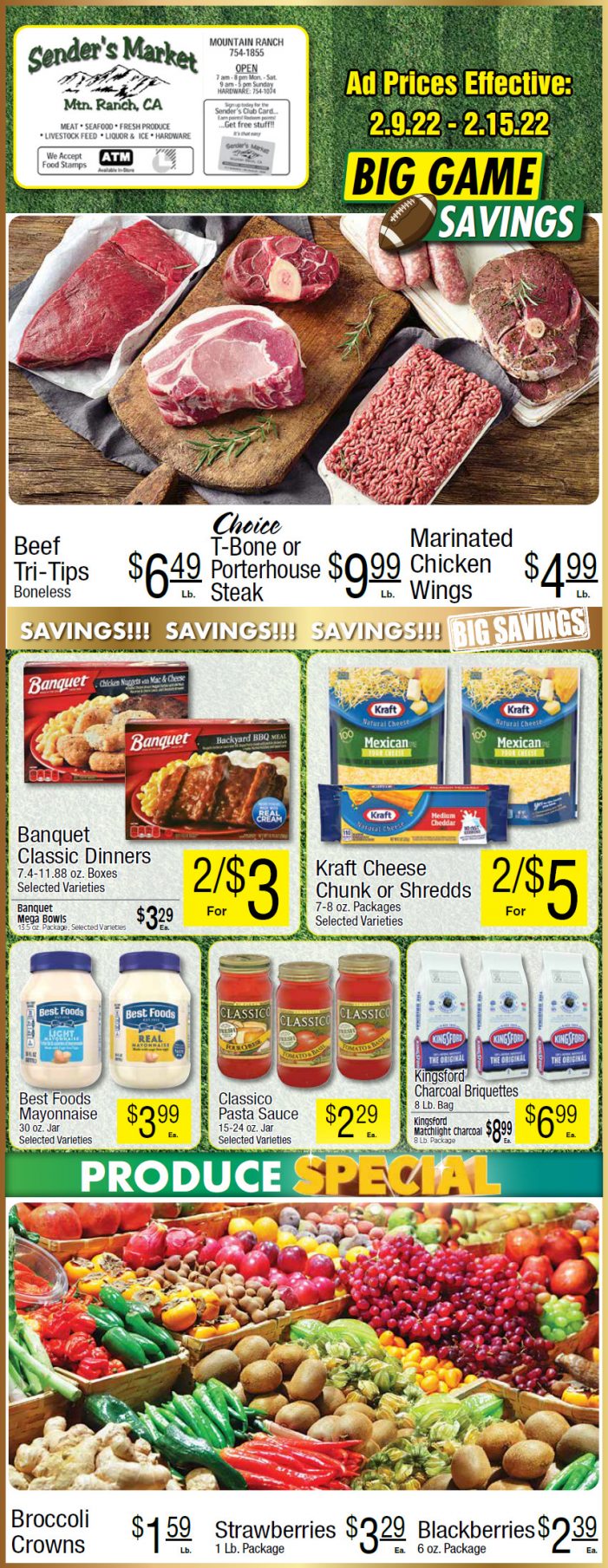Sender’s Market’s Weekly Ad & Grocery Specials February 9th ~ 15th! Shop Local & Save!