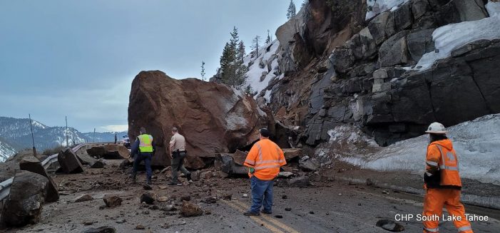 Rock Slide Closes US 50 Near Echo Summit