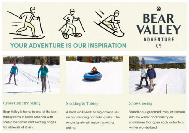 Bear Valley Adventure Company, Cross Country Skiing, Snow Shoeing, Sledding, Tubing, Food, Fuel & More!!