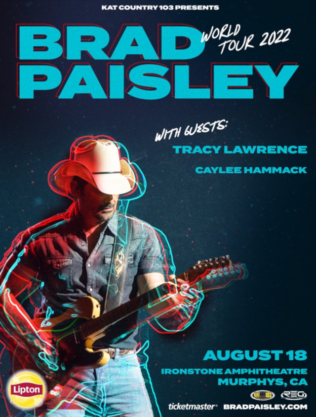 Brad Paisley Plays Ironstone Amphitheatre August 18!  Don’t Miss It!!