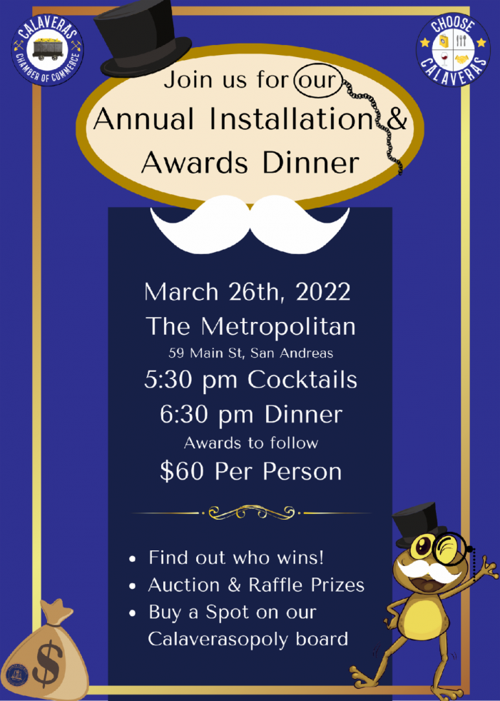 Join the Calaveras Chamber of Commerce for Their Annual Installations & Awards Dinner