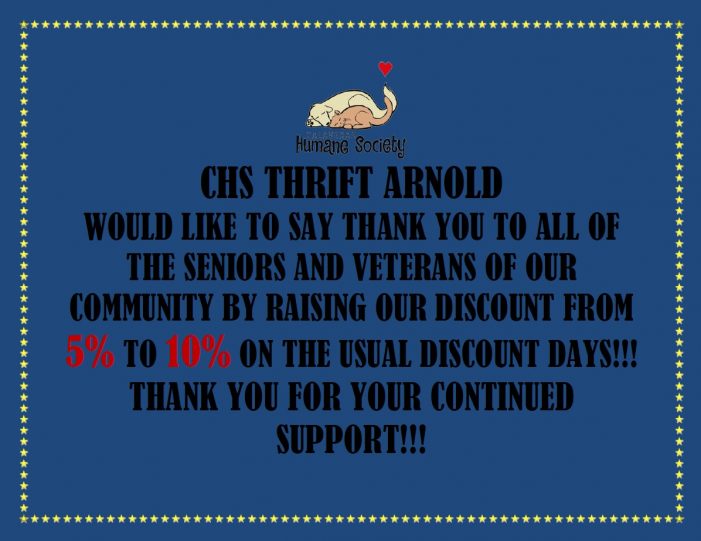 CHS Thrift in Arnold Raises Senior and Veterans Discount