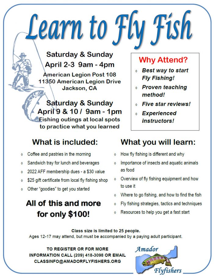 Learn To Fly Fish With The Amador Fly Fishers!