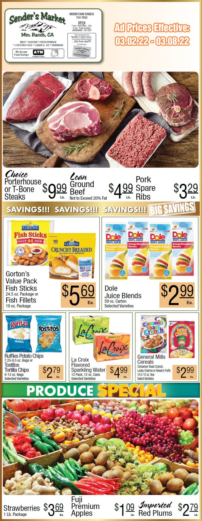 Sender’s Market’s Weekly Ad & Grocery Specials March 2nd ~ March 8th! Shop Local & Save!