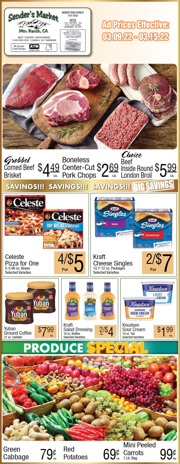 Sender’s Market’s Weekly Ad & Grocery Specials March 9th ~ March 15th! Shop Local & Save!