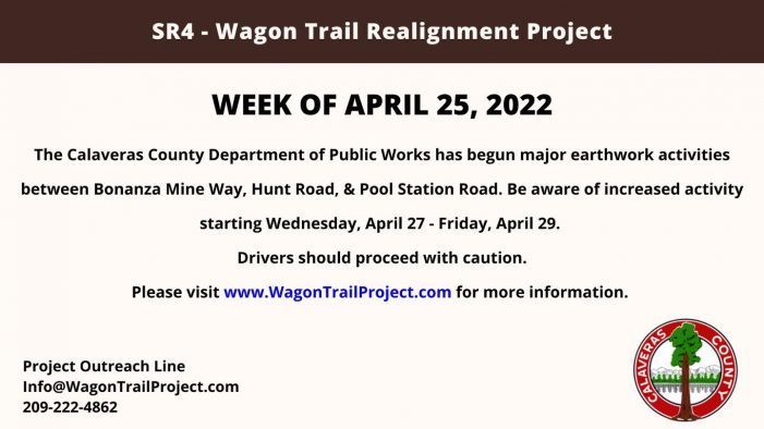 Increased Wagon Trail Project Work from Hunt Road to Pool Station Roads this Week.