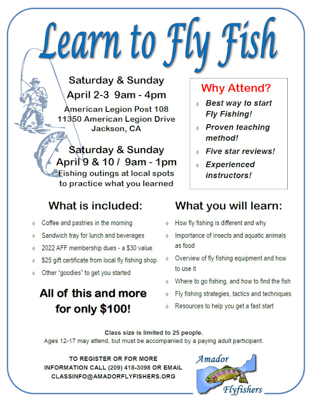 Learn to Fly Fish in April with Amador Flyfishers