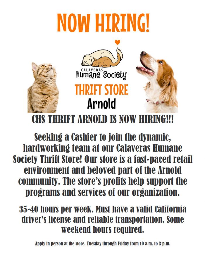 CHS Thrift in Arnold is Now Hiring!  Join the Team Today!