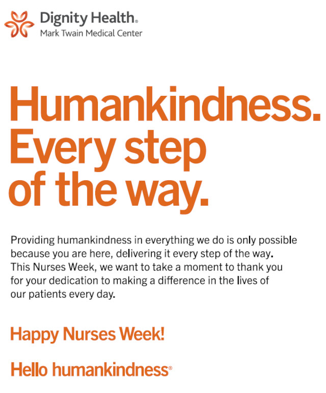 Dignity Health Mark Twain Medical Center Thanks Their Nurses During Nurses Week!!