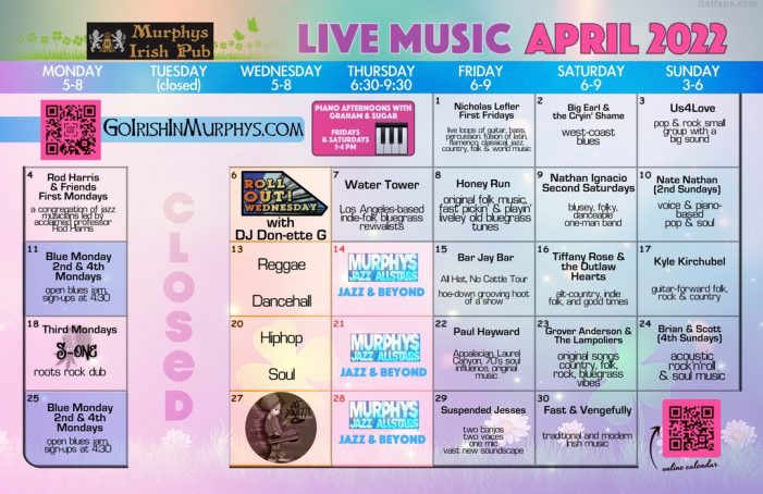 Murphys Irish Pub has Your Almost Daily Dose of Live Music in April