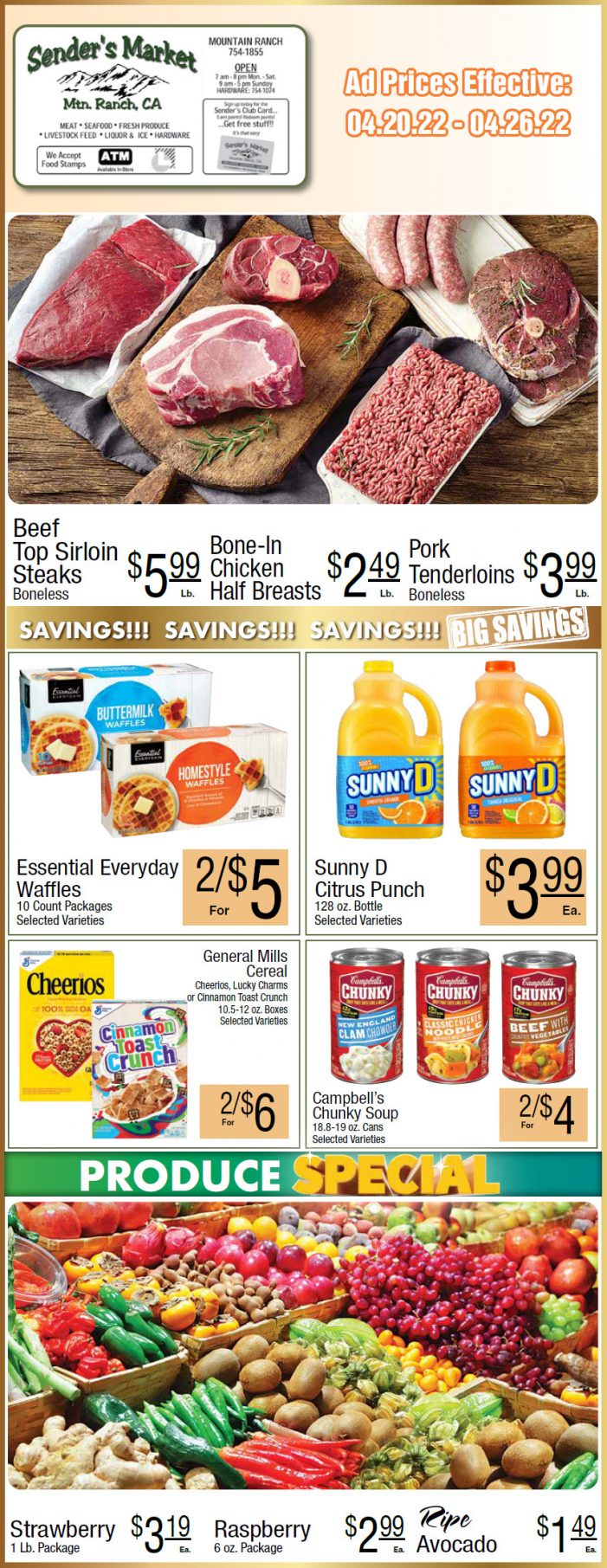 Sender’s Market Weekly Ad & Grocery Specials April 20th ~ April 26th! Shop Local & Save!