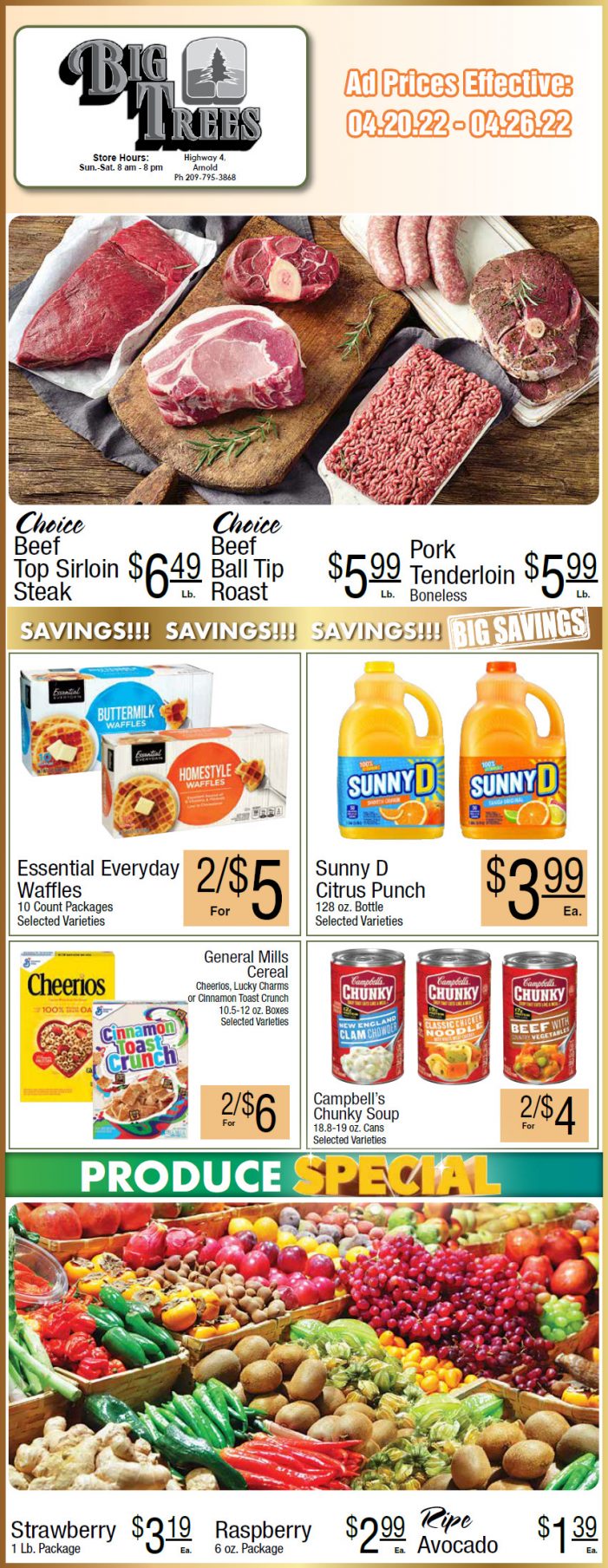 Big Trees Market Weekly Ad & Grocery Specials April 20th Through April 26th! Shop Local & Save!