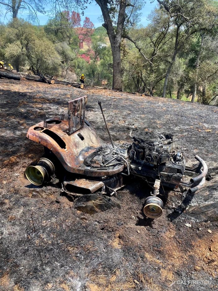 Citation Issued for Algerine Fire.  One Lawn Tractor Suffered Heat Exposure
