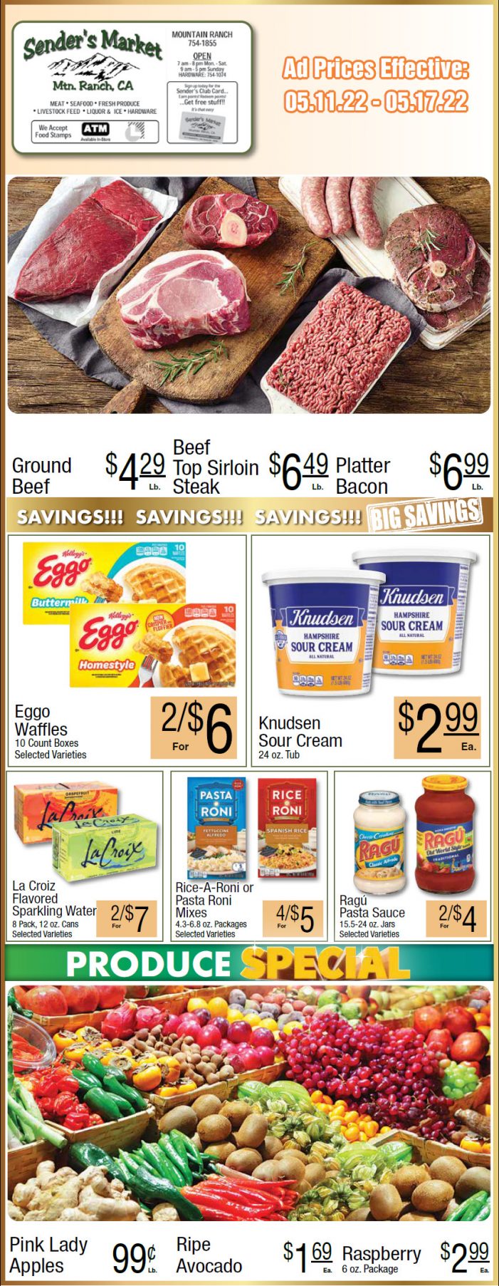 Sender’s Market Weekly Ad & Grocery Specials Through May 17th! Shop Local & Save!