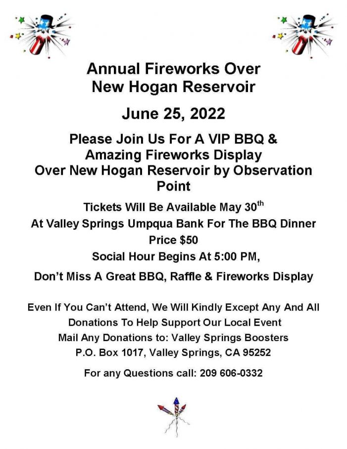 Support Boosters & Enjoy the Annual Fireworks Over New Hogan on June 25th