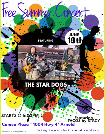 Star Dogs at Cameo Plaza, Arnold, Saturday on June 18th
