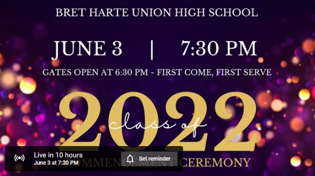 Bret Harte High School Commencement Livestream – Class of 2022