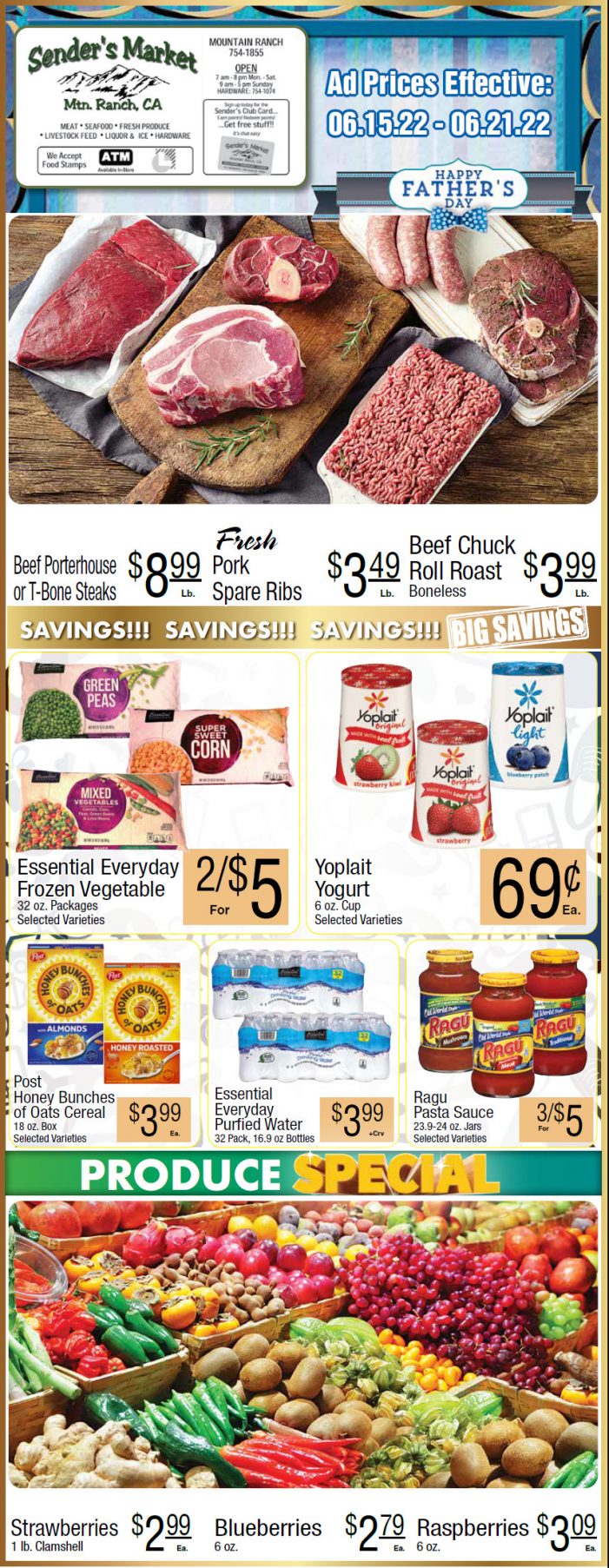 Sender’s Market Weekly Ad & Grocery Specials June 15 – 21!  Shop Local & Save!