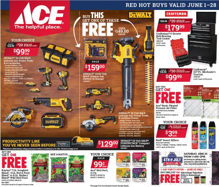 Your June Ace Red Hot Buys from Sender’s Ace Hardware