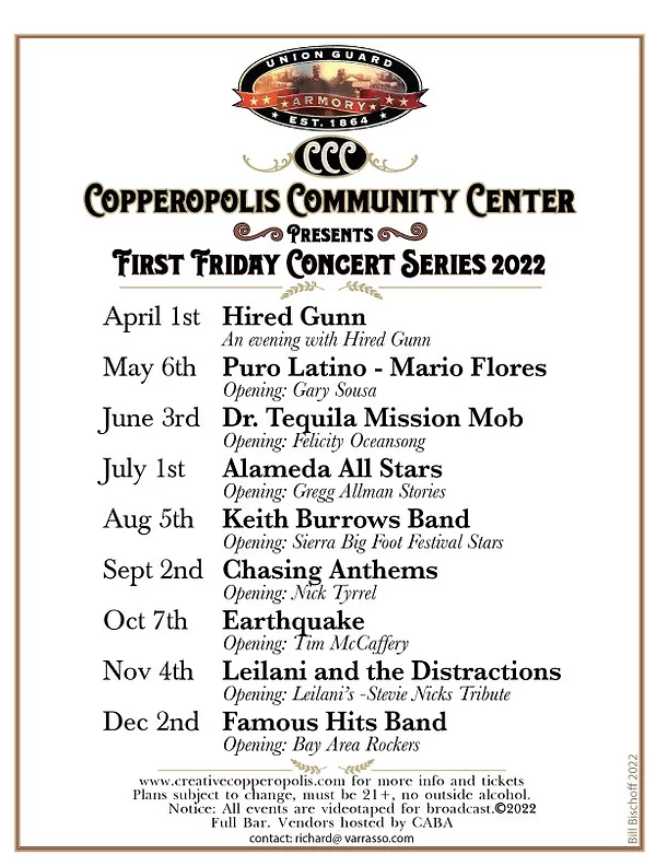 First Friday Concert Series with Dr. Tequila Mission Mob Tonight at the Armory