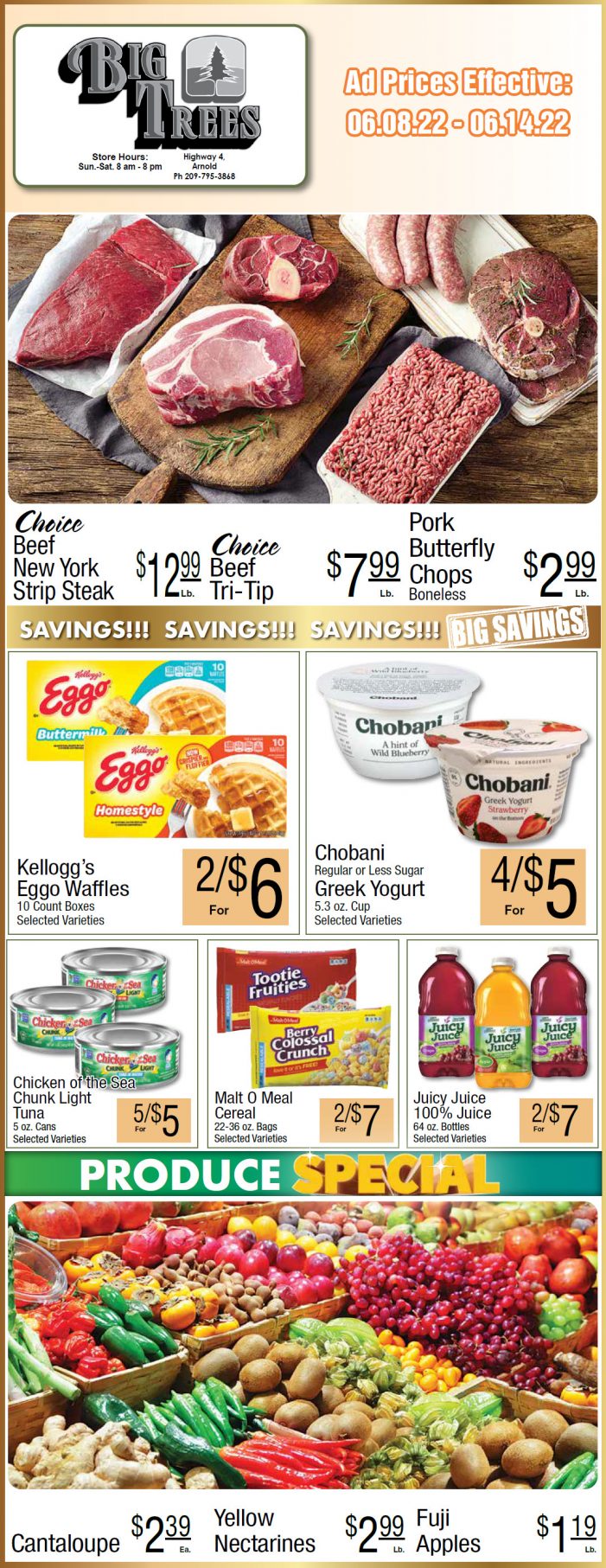 Big Trees Market Weekly Ad & Grocery Specials June 8 – 14!  Shop Local & Save!