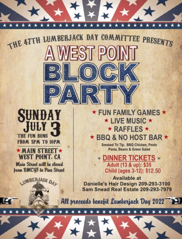 Make Plans to Attend the Lumberjack Day Committee West Point Block Party