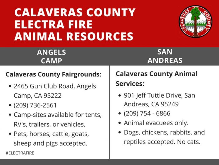 Calaveras County Animal Services & Fairgrounds Expand Electra Fire Evacuation Services