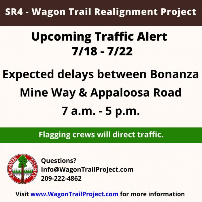 Upcoming Traffic Delays on State Route 4 – Wagon Trail Realignment Project