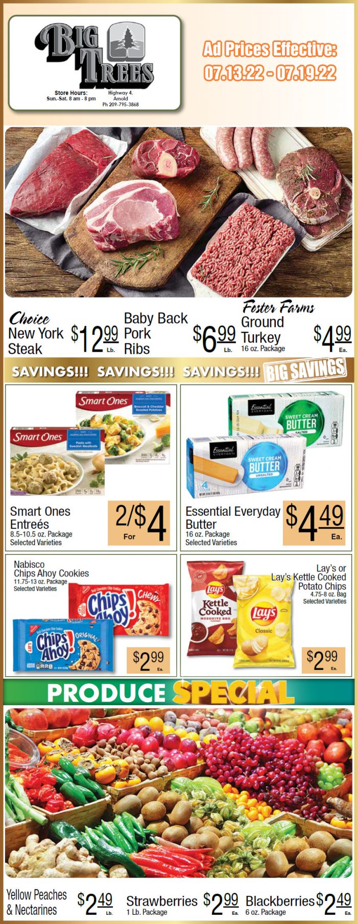 Big Trees Market Weekly Ad & Grocery Specials July 13 – July 19!  Shop Local & Save for Summer!!
