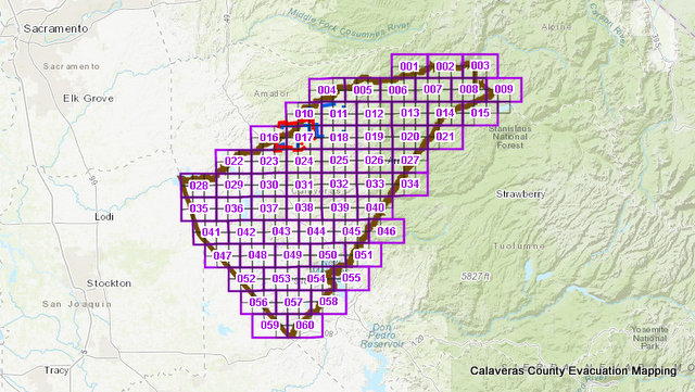 Evacuation Order & Warnings for Calaveras Areas in Path of Electra Fire
