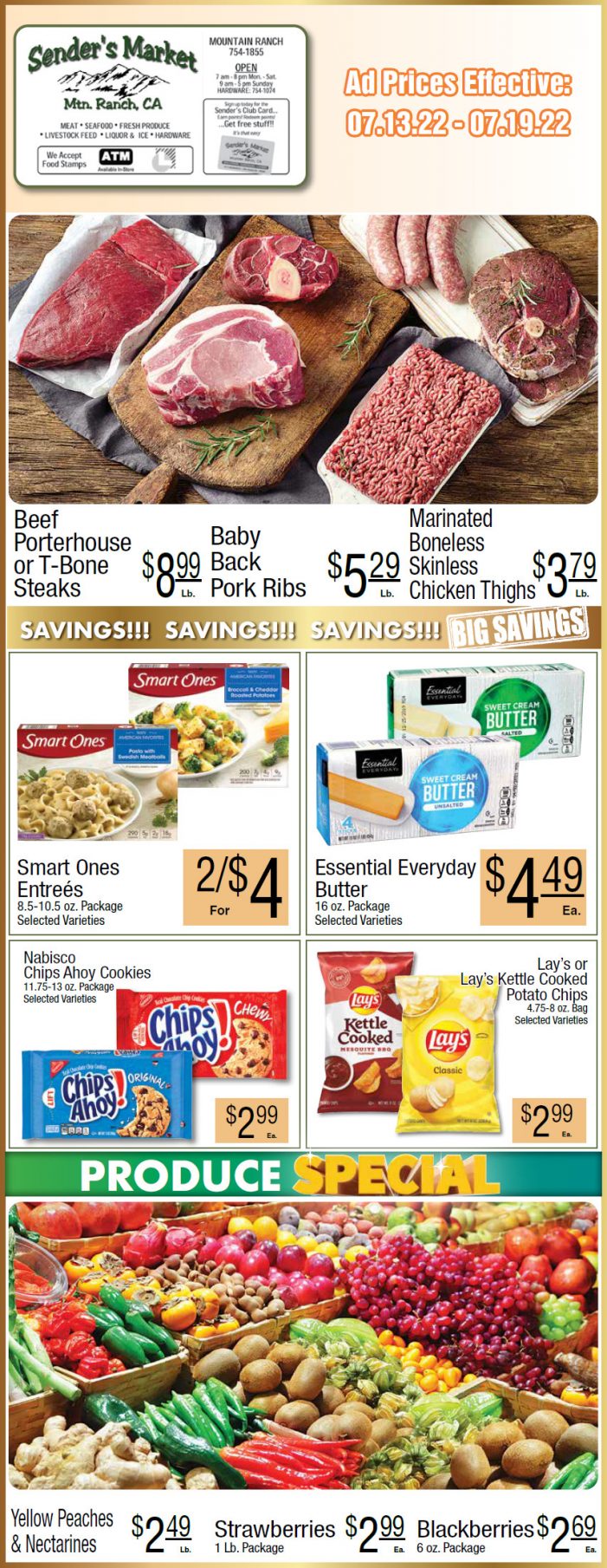 Sender’s Market Weekly Ad & Grocery Specials Through July 13 – 19th!  Shop Local & Save!